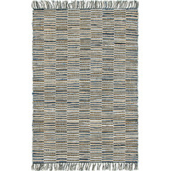 Unique Loom Striped Chindi Cotton Rug Beige/Ivory 2' x 6' Runner