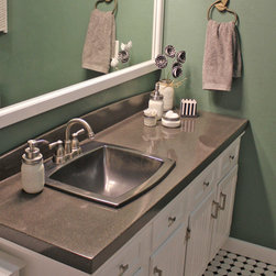 Concrete Counter with Marzi Sink - Bathroom Sinks