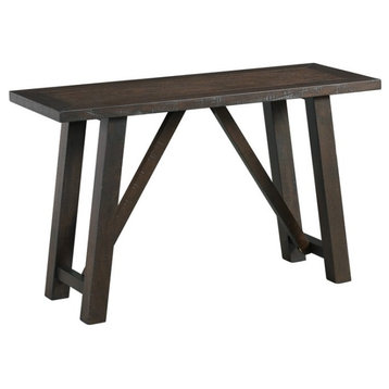 Bowery Hill 24"H Counter Height Wood Dining Bench in Rustic Gray