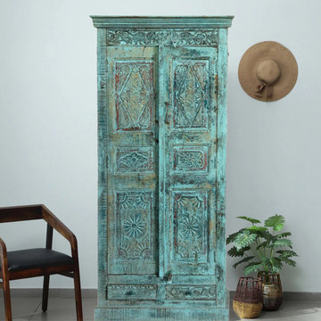 Bold & Moody Farmhouse Vibes: Antique Armoires and Rustic Charm
