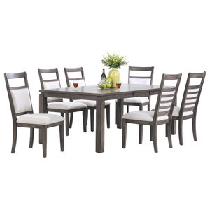 Homelegance Chicago 7 Piece Pedestal Dining Room Set In Deep Shades Of Gray 7 Piece Dining Set