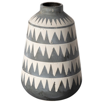 Delaney Large Gray Patterned Ceramic Vase