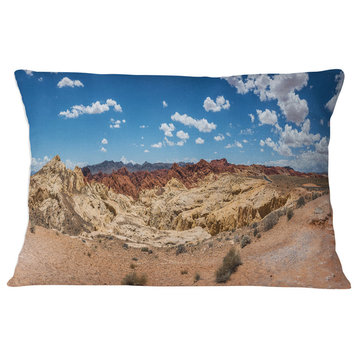 Valley of Fire Landscape Panorama Landscape Printed Throw Pillow, 12"x20"