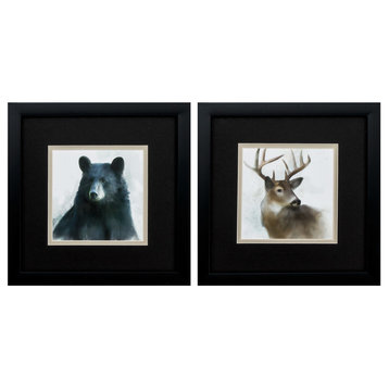 Bear Deer Wall Art, 2-Piece Set