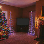 Yescom - 6 Ft Lighted Spiral Christmas Tree Light Multi Color 182 LED Yard Decor 2 Pack - Features: