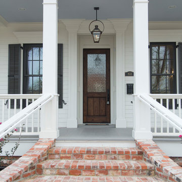 12 - Southern Inspired Exterior Front Porch Brick Stairs