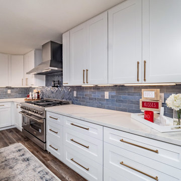 Bold blue backsplash to make an outstanding kitchen in Sacramento, CA