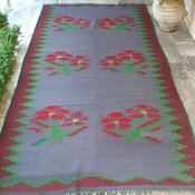Antique Kilim Rug, Floral by Vintage Home Stories