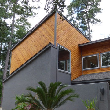 Modern Design - Cedar T & G, Stained with James Hardie trim