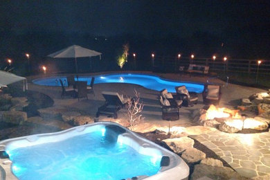 Example of a mountain style pool design in Columbus