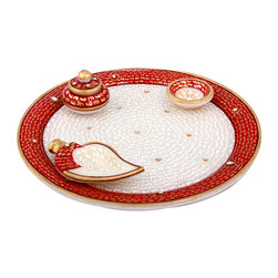 marble decoratives pooja thali - Decorative Accents