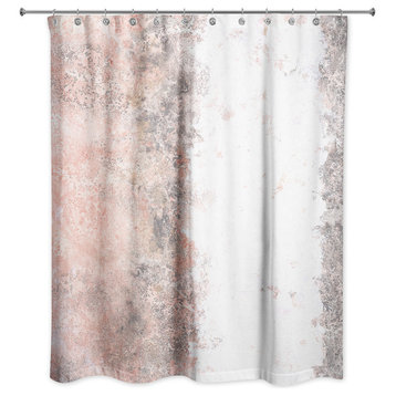 Pink and Gray Marble Shower Curtain