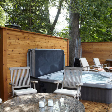 Custom Concrete Pool with Wood Deck