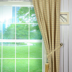 Paroo Cotton Blend Small Plaid Tab Top Curtains & Drapes - Curtains