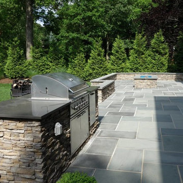 Outdoor Living Space - Bluestone Patio, Kitchen, Fire Pit