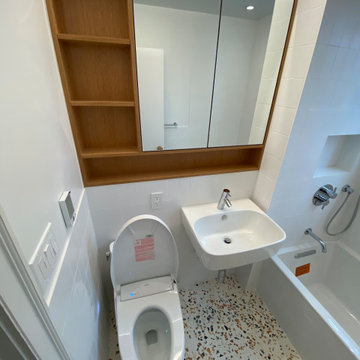 bathroom renovation with custom medicine cabinet