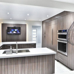 Profile A | Medium Brown, Grain, Textured Cabinetry - Kitchen Cabinetry