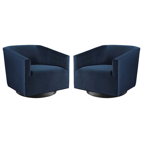 Twist Swivel Chair Performance Velvet Set of 2 EEI-4427-MID