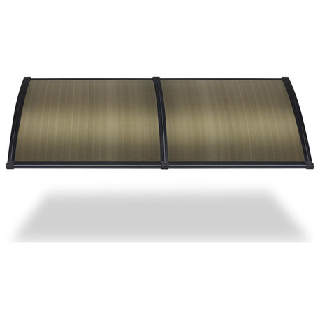 Yescom 80"x40" Door Window Awning Whole One-piece Cover UV30+ Patio Rain White, Brown Board & Black Bracket