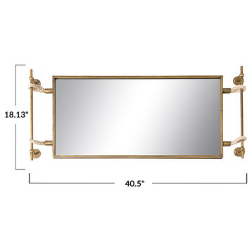 Iron and Glass Reflective Wall Mirror