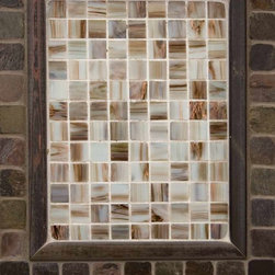 Ivory Iridescent Glass And Multi Classic Slate - Tile