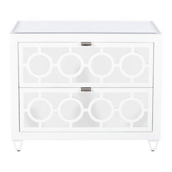 Worlds Away Barkley White Lacquer Chest - Accent Chests And Cabinets