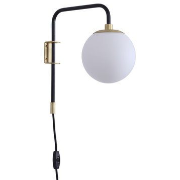 Linea di Liara Caserti Plug-in Wall-Mounted Lamp, Satin Brass