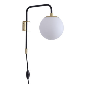 Linea di Liara Caserti Plug-in Wall-Mounted Lamp, Satin Brass