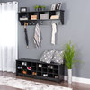 Pemberly Row 60" Contemporary Shoe Cubby Bench in Black