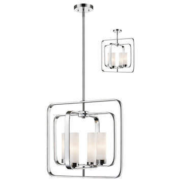 Aideen 4 Light 16" Wide Single Tier Shaded Chandelier With Frosted Glass Shade