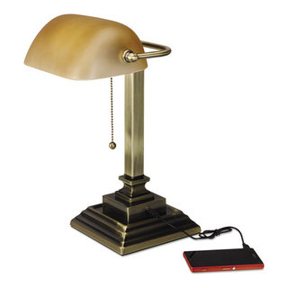 Bankers Desk Lamp with Green Glass Shade by Lightaccents - Traditional Desk  Light with Classic Green Glass Shade and Polished Brass Finish Bankers Lamp  Green Bankers Desk Lamp, Table Lamps -  Canada