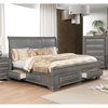 Bowery Hill Transitional Wood Queen Storage Platform Bed in Gray