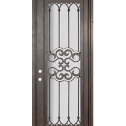 Tivoli 36x96 Wrought Iron Single Door 14 Gauge Steel - Front Doors