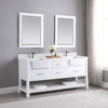Georgia White Bathroom Vanity Set, 72", Without Mirror
