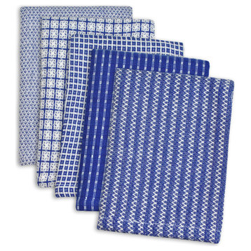DII Assorted Blue Dishcloth, Set of 5