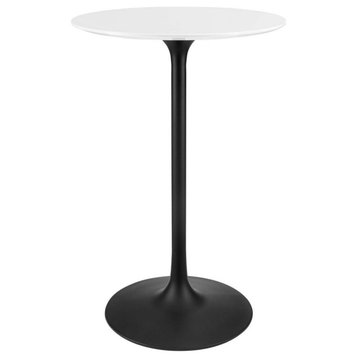 Lippa 28" Round Bar Table, Black White
