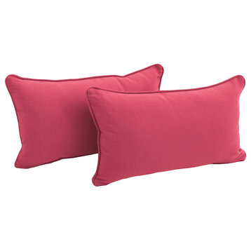 20" by 12IN Solid Twill Back Support Pillows, Bery Berry