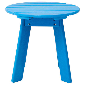 20"D Outdoor Patio HDPE Round Side Table, Bule