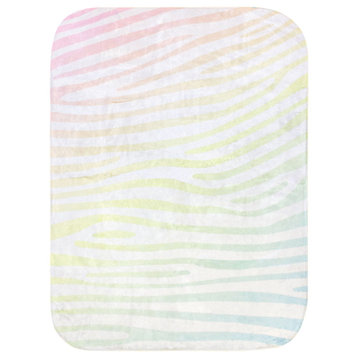 Zebra Print Throw Blanket, Pastel Gradient/White, 42"x60"