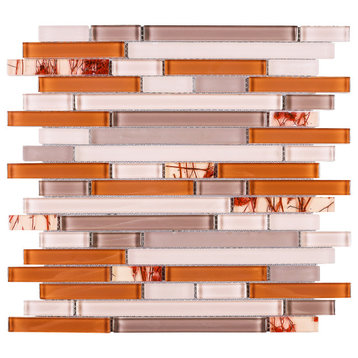 11.75"x11.75" Seraphina Mixed Mosaic Tile Sheet, Red