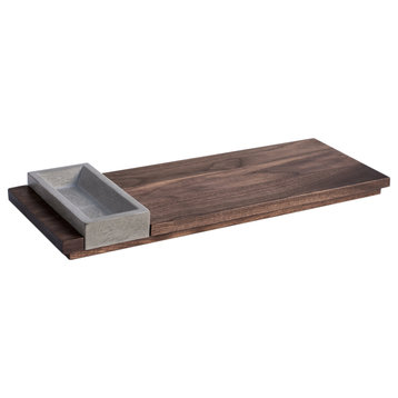 Appetizer Tray, Walnut and Concrete