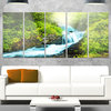 "Blue Creek in Green Rain Forest" Metal Art, 5 Equal Panels, 60"x28"