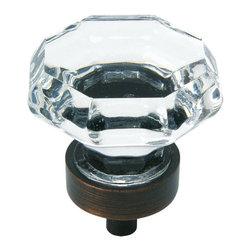 Cosmas - Cosmas 5268ORB-A Oil Rubbed Bronze Cabinet Knob, Set of 10, Glass, Clear - Cabinet And Drawer Knobs