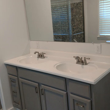 Custom Weathered 36" vanity that started out as a kitchen cabinet.