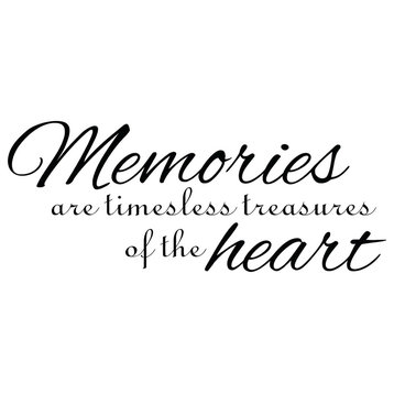 Decal Wall Sticker Memories Are Timeless Treasures Of The Heart, Black