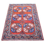 Shahbanu Rugs - Wool Afghan Ersari with Elephant Feet Design Red Clay Hand Knotted Rug, 3'x4'9" - This fabulous Hand-Knotted carpet has been created and designed for extra strength and durability. This rug has been handcrafted for weeks in the traditional method that is used to make Rugs. This is truly a one-of-kind piece.