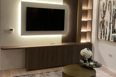 Photo of a medium sized contemporary living room in Other with a built-in media unit.