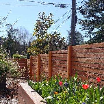 Custom cedar horizontal fence design