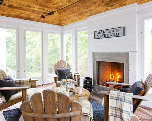 Wintergarten mit Kaminsims aus Beton Ideen, Design & Bilder | Houzz