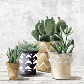 "Triangle Pots" Painting Print on Wrapped Canvas